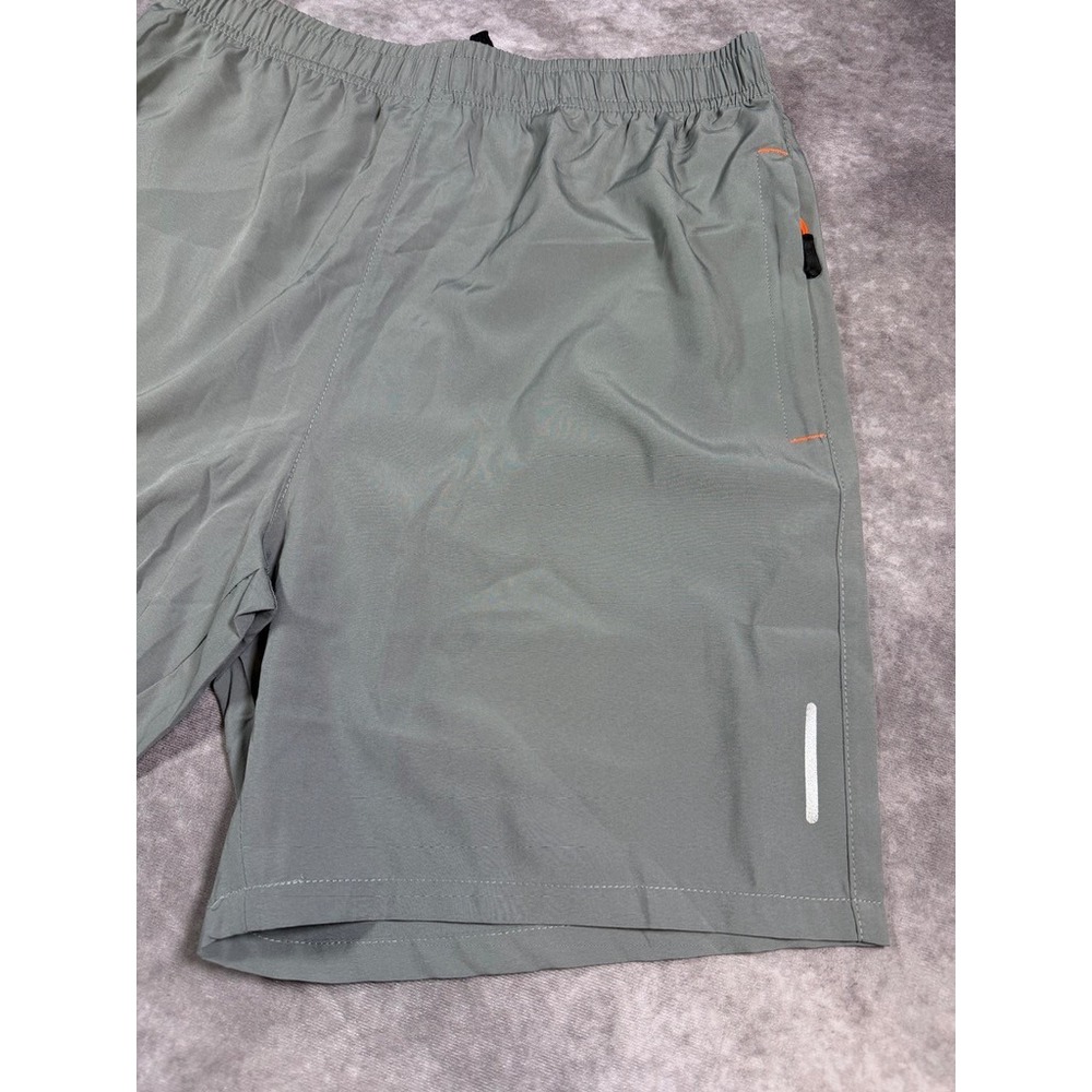 Unbranded Mens Athletic Shorts Medium Gray Polyester Blend Zipper Pockets - Picture 2 of 10